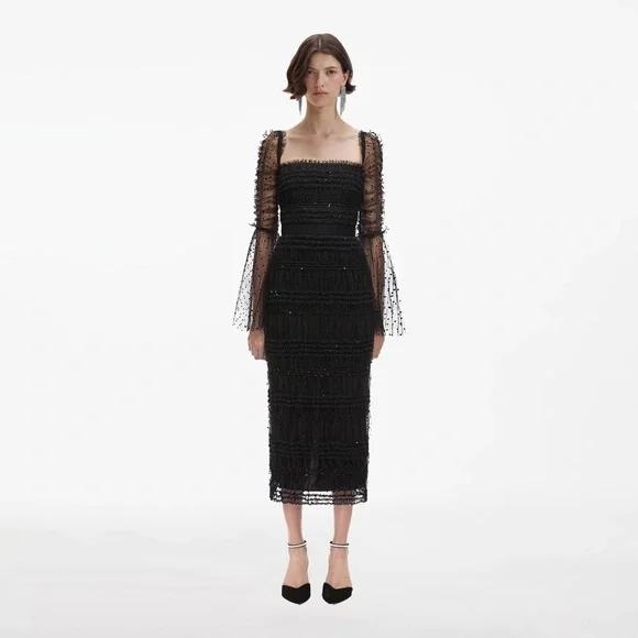 Self-Portrait | Dresses | Selfportrait Black Long Sleeve Dress | Poshmark Self-Portrait | Dresses | Selfportrait Black Long Sleeve Dress | Poshmark